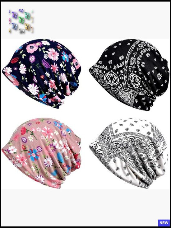 Cotton Slouchy Beanie Cap Scarf Dual Use Open Top Chemo Headwear main image 6